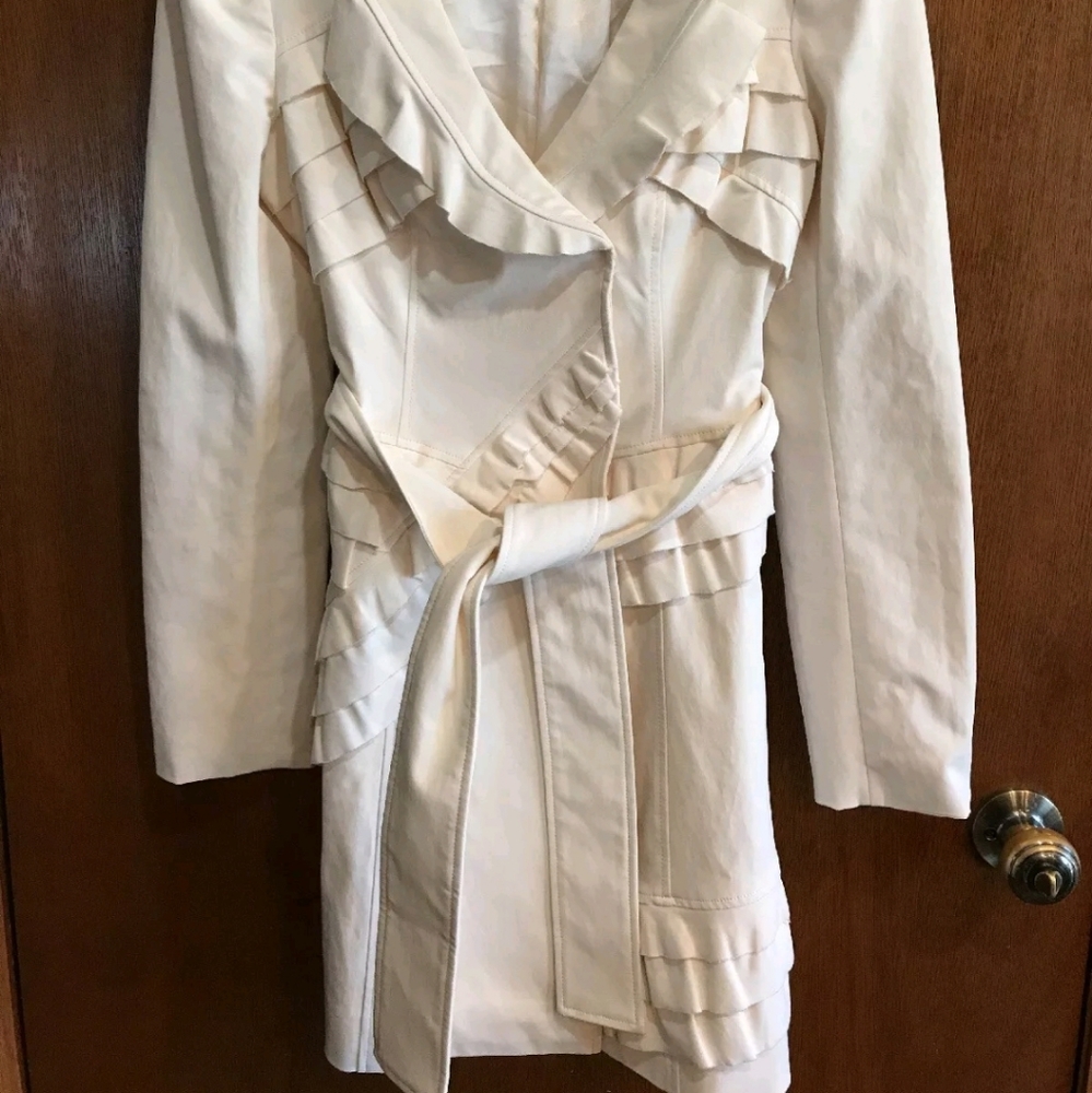 Bebe Ruffle Trench Coat - Picture 3 of 4